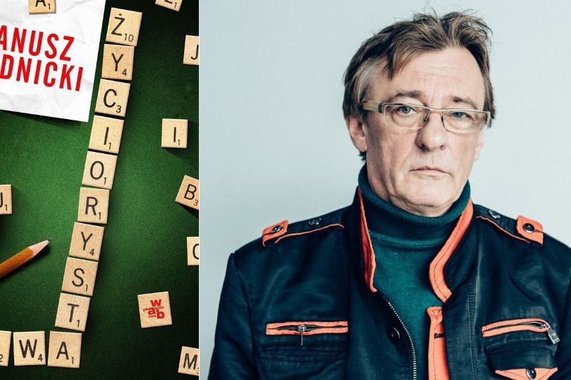 Okładka książki: Janusz Rudnicki Węgiel proza z książki Życiorysta dwa. Obok zdjęcie autora